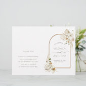 Boho Pampas Grass Orchid Floral Wedding Programme (Staand voorkant)