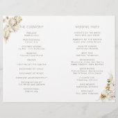 Boho Pampas Grass Orchid Floral Wedding Programme (Achterkant)