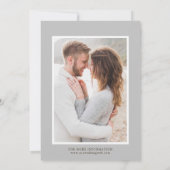Boho Pampas Grass Orchid Gray Weduwfoto Save The Date (Achterkant)