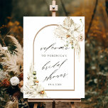 Boho Pampas Grass Orchid Vrijgezellenfeest Welkom Poster<br><div class="desc">Dit vrijgezellenfeest welkomstbord (poster) bevat geschilderde waterverf proteïne,  witte orchideeën,  droog pampasgras,  witte antraums,  wilde bloemen,  exotische bladeren met een boogvormig lijst. Voor meer geavanceerde aanpassing van dit ontwerp,  te klikken gelieve de "pas verder"verbinding aan. Overeenkomende objecten zijn ook beschikbaar.</div>