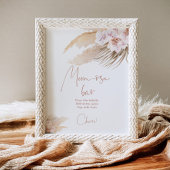 Boho pampas grass orchidee baby shower Momosa bar Poster
