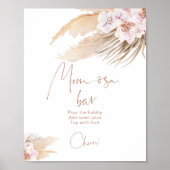 Boho pampas grass orchidee baby shower Momosa bar Poster (Voorkant)