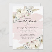 Boho Pampas Grass Orchidee Blush Bloemen Huwelijk Kaart (Voorkant)