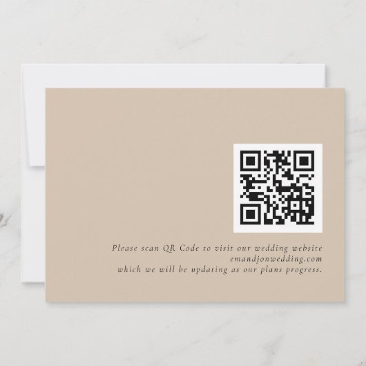 Boho Pampas Grass Overlay QR Code Weddenschap Save The Date (Achterkant)