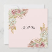 BOHO Pampas Grass Palm Foliage Blush Orchid Floral Kaart (Achterkant)