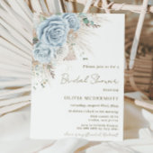 Boho Pampas Grass Pastel Blue Floral Vrijgezellenf Kaart