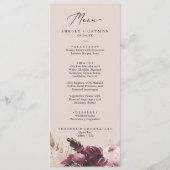 Boho Pampas Grass | Peach Weddenrenmenu Menu (Voorkant)