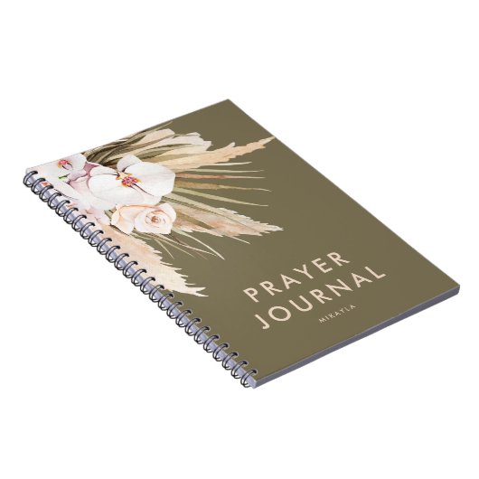 Boho Pampas Grass Persoonlijk Prayer Journal Notitieboek (Rechterzijde)