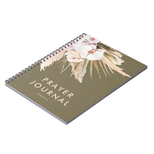 Boho Pampas Grass Persoonlijk Prayer Journal Notitieboek (Linkerzijde)