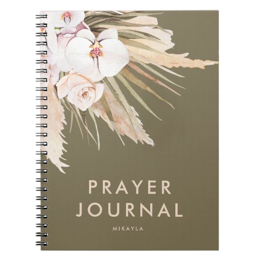 Boho Pampas Grass Persoonlijk Prayer Journal Notitieboek (Voorkant)