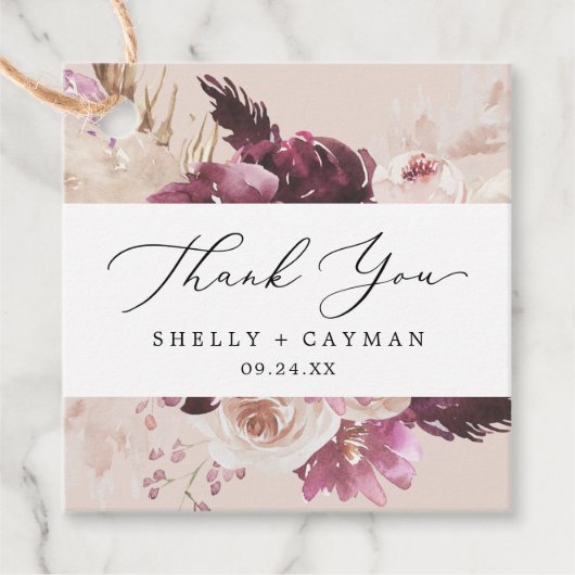 Boho Pampas Grass | Peru bedankt Bedankjes Labels (Voorkant)