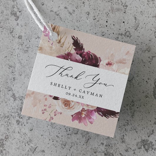 Boho Pampas Grass | Peru bedankt Bedankjes Labels