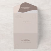 Boho Pampas Grass Pink Baby shower All In One Uitnodiging (Buitenkant)