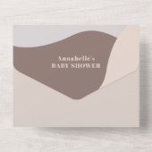 Boho Pampas Grass Pink Baby shower All In One Uitnodiging (Achterkant)