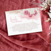 Boho Pampas Grass Pink Roses Boeken voor Baby Informatiekaartje