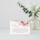 Boho Pampas Grass Pink Roses Boeken voor Baby Informatiekaartje (Staand voorkant)