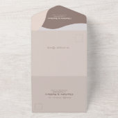 Boho Pampas Grass Pink Wedding All In One Uitnodiging (Buitenkant)