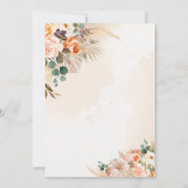 Boho Pampas Grass Pompoen Baby shower gedempte ton Kaart (Achterkant)