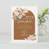 Boho Pampas Grass Pompoen Baby shower Terracotta Kaart (Staand voorkant)