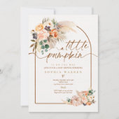 Boho Pampas Grass Pompoen Baby shower Terracotta Kaart (Voorkant)