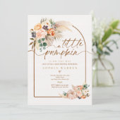 Boho Pampas Grass Pompoen Baby shower Terracotta Kaart (Staand voorkant)