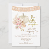 Boho Pampas Grass Pumpkin 1st Birthday Uitnodiging (Voorkant)