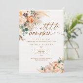 Boho Pampas Grass Pumpkin Baby shower Terracotta  Kaart (Staand voorkant)