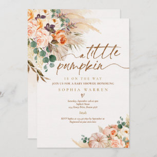Boho Pampas Grass Pumpkin Baby shower Terracotta  Kaart