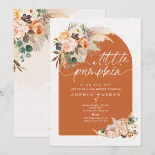 Boho Pampas Grass Pumpkin Baby shower verbrand Sin Kaart