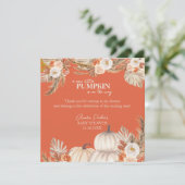 Boho Pampas Grass Pumpkin Bedankkaart (Staand voorkant)