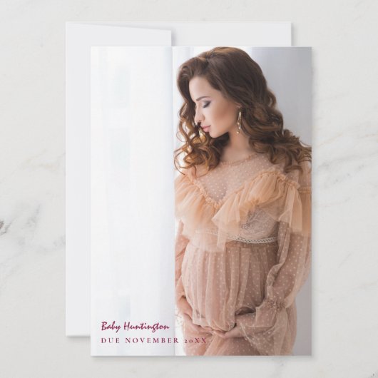 Boho Pampas Grass Pumpkin Burgundy Baby shower Kaart (Achterkant)