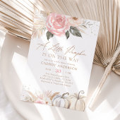 Boho Pampas Grass Pumpkin Fall Baby Shower Kaart