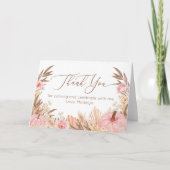 Boho Pampas Grass Pumpkin thank you card Bedankkaart (Voorkant)