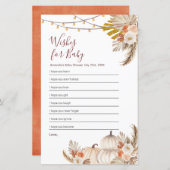 Boho Pampas Grass Pumpkin wenst Baby (Voorkant / Achterkant)