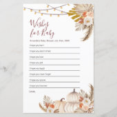 Boho Pampas Grass Pumpkin wenst Baby (Voorkant)