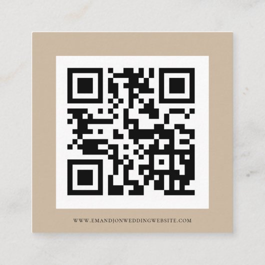 Boho Pampas Grass QR Code Weddenschap RSVP Informatiekaartje (Achterkant)