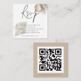 Boho Pampas Grass QR Code Weddenschap RSVP Informatiekaartje