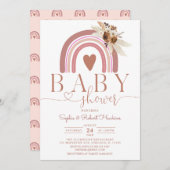 Boho Pampas Grass Rainbow Baby shower Kaart (Voorkant / Achterkant)