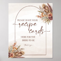 Boho Pampas Grass Recept Kaarten teken