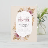 Boho Pampas Grass Rehearsal Dinner Kaart (Staand voorkant)