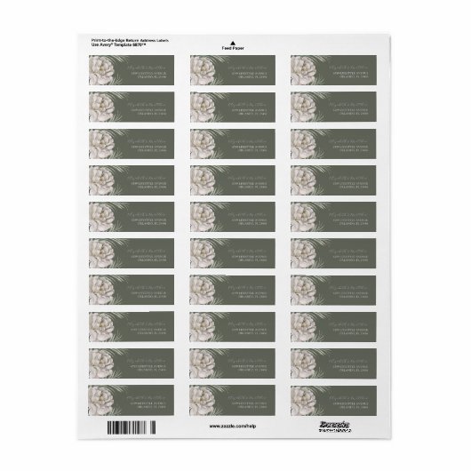 Boho Pampas Grass Return Address Label (Full Sheet)