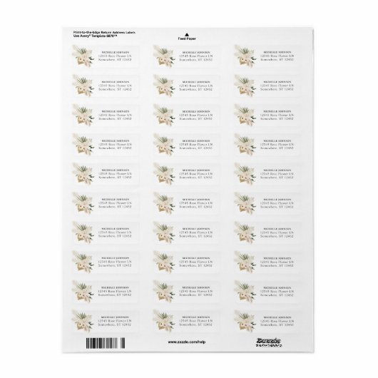 Boho Pampas Grass Return Address Label (Full Sheet)