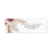 Boho Pampas Grass Return Address Label (Voorkant)
