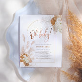 Boho Pampas Grass Roos Arch Girl Baby shower Briefkaart