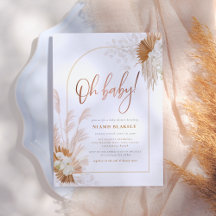 Boho Pampas Grass Roos Gold Baby shower