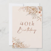 Boho Pampas Grass Roos Gold Lijst Birthday Kaart (Achterkant)
