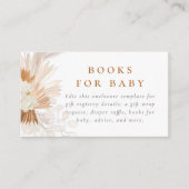 Boho Pampas Grass Roos Meisje Baby shower Informatiekaartje (Voorkant)