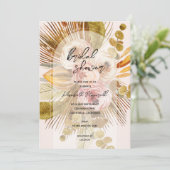 Boho Pampas Grass Roos Vrijgezellenfeest Kaart (Staand voorkant)