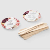 Boho Pampas Grass Round Gold Wedding Program Fan Handwaaier (Niet-gemonteerd)