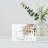 Boho Pampas Grass Roze Baby shower Boekaanvraag Informatiekaartje (Staand voorkant)